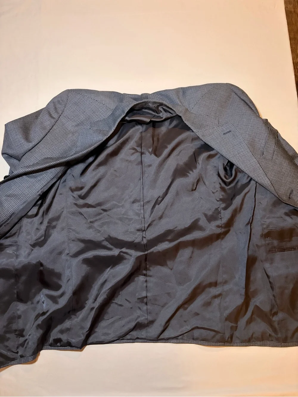 Gianfranco Ruffini Italy Mens 42L Wool Houndstooth Blazer Sport Coat Gray Black
